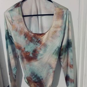 Long Sleeve tie die body suit